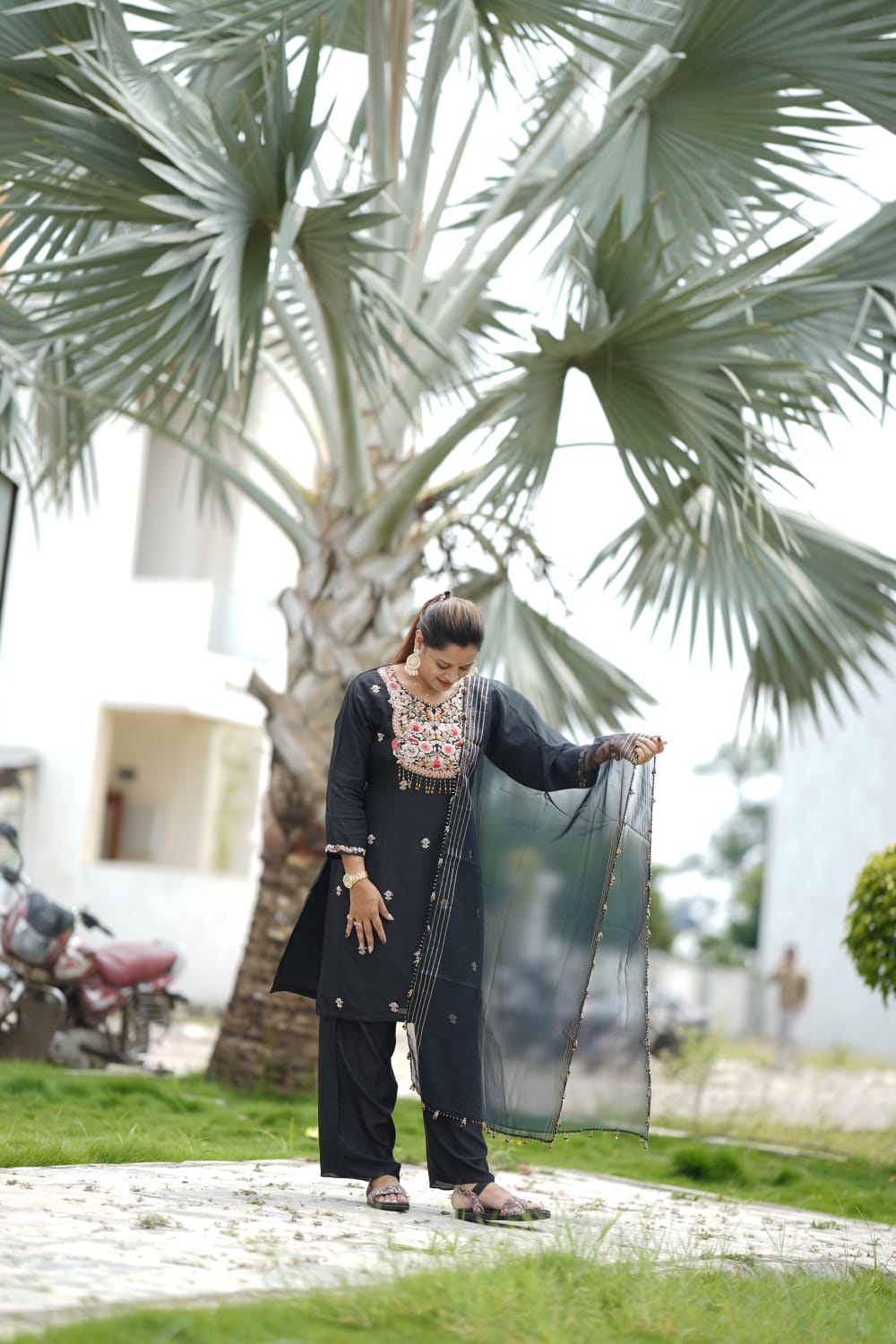 plazo,  kurti dupatta set